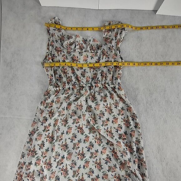 Rue21 Women's White, Blue, Green Floral Print Open Back Mini Dress Size M. - Picture 7 of 10